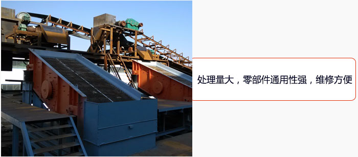 圓振動篩處理量大，零部件通用性強，維修方便。