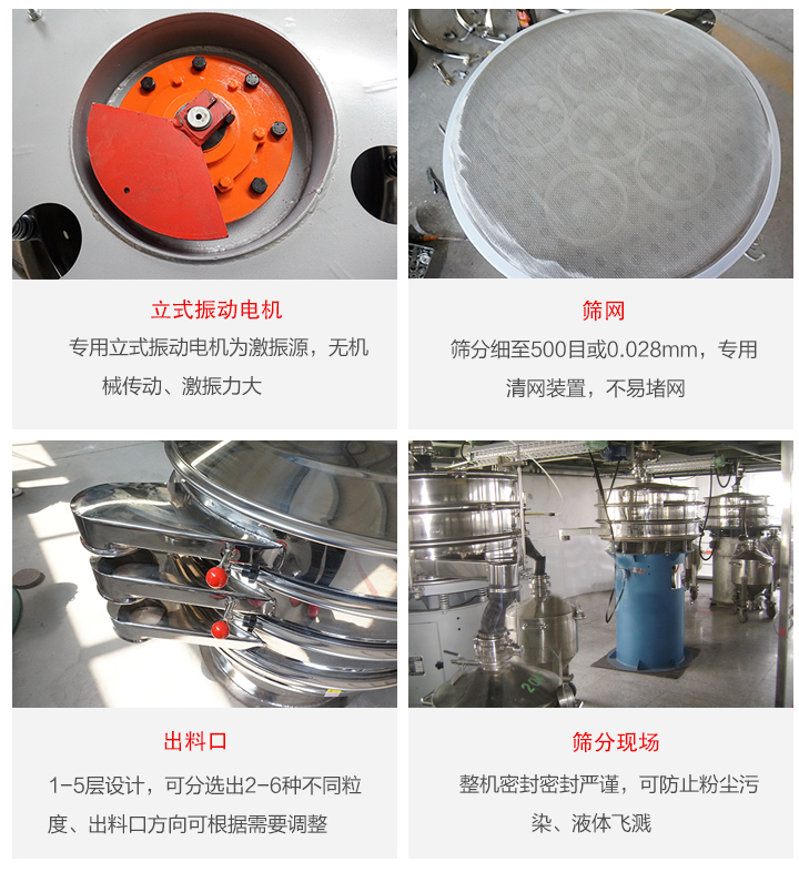 旋振篩定制化有：移動(dòng)，加緣，閘門等多種形式選擇。子母設(shè)計(jì)透網(wǎng)率高，換網(wǎng)方便。