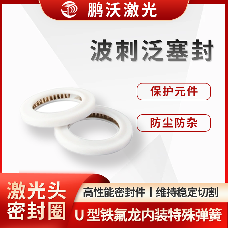 波刺泛塞封是一種 U 型鐵氟龍內裝特殊彈簧的高性能密封件。由適當的彈簧力加上系統流體壓力，將密封唇面頂出，輕輕壓住被密封的金屬面，從而產生優異的密封效果。彈簧的致動效應可以克服金屬配合面的輕微偏心以及